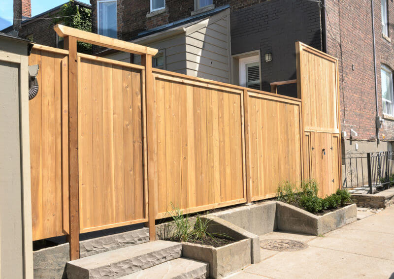 New construction private security wooden fence